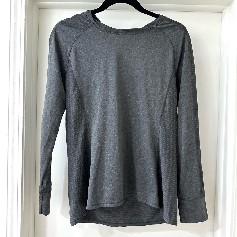 Lole Charcoal Gray Women's Long Sleeve Performance Athletic Top, Size Medium